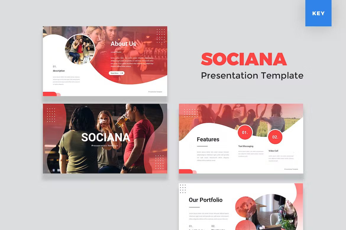 Social Media Keynote Template (GGT3PJA) Template Free Download