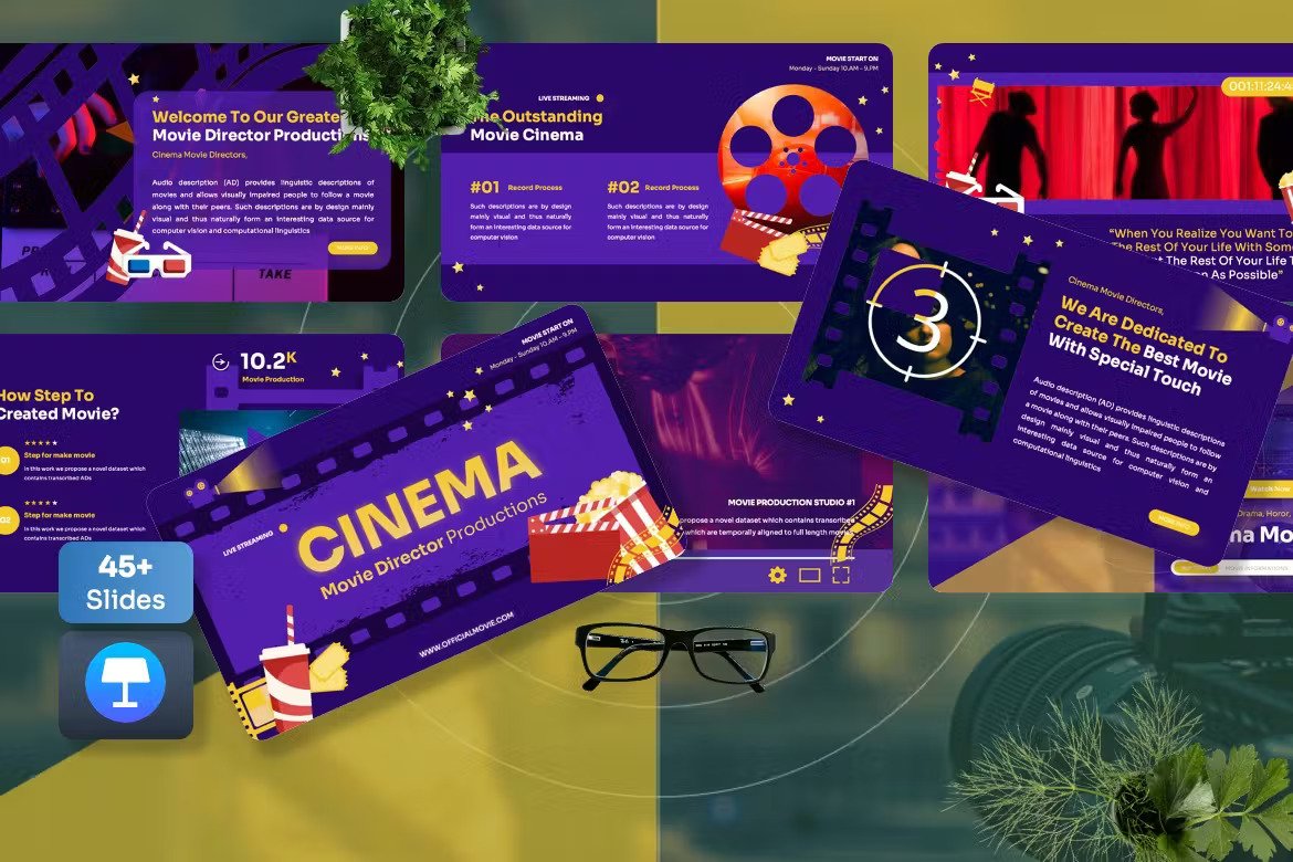 Cinema Movie Studio Keynote Template Template Free Download