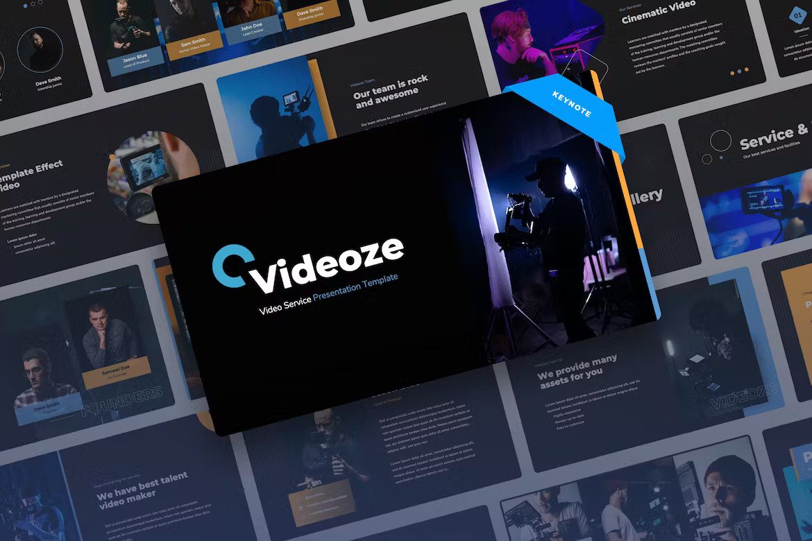 Videoze Video Service Keynote Presentation Template Free Download