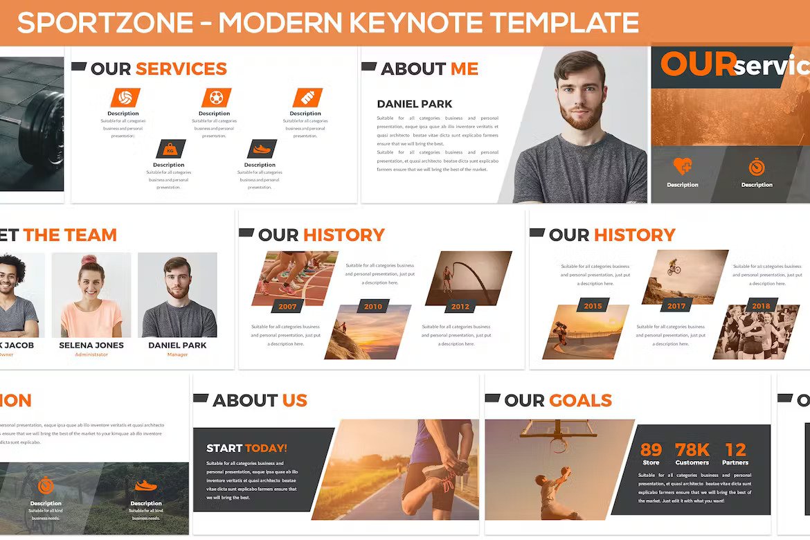 Sportzone Modern Keynote Template 955YAN Template Free Download