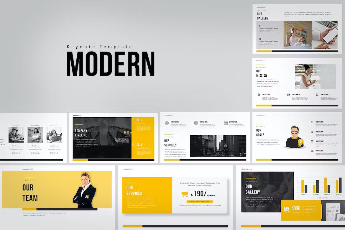 Modern Keynote Templates AURV5GM Template Free Download