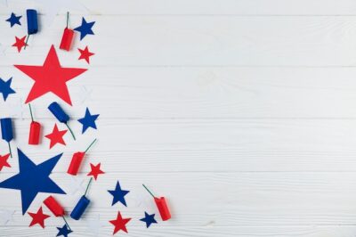 Free Photo | Flat lay of usa stars and firecrackers
