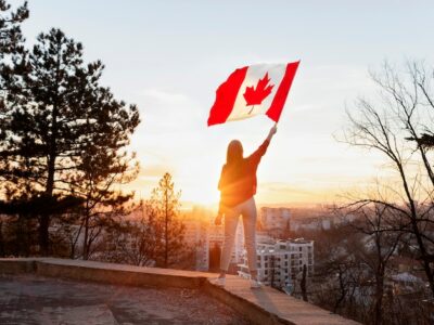 Free Photo | Full shot woman with canadian flag