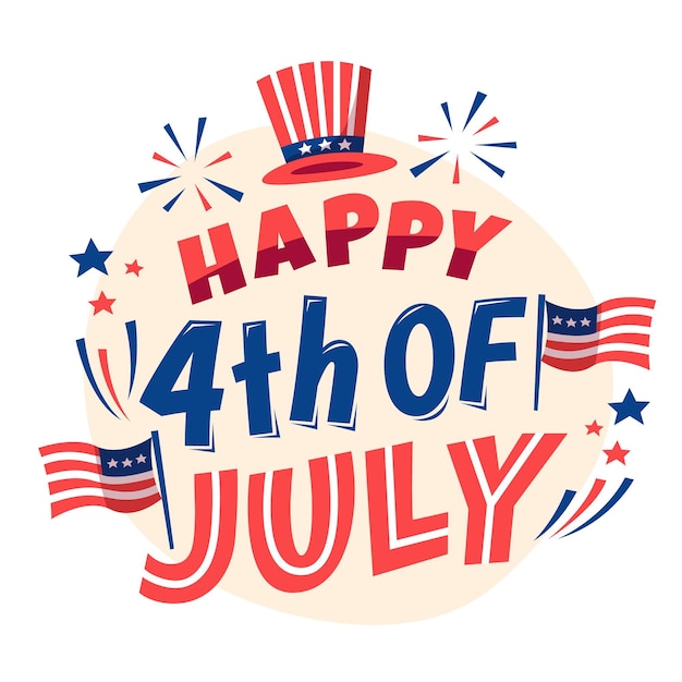 Free Vector | 4th of july - independence day lettering
