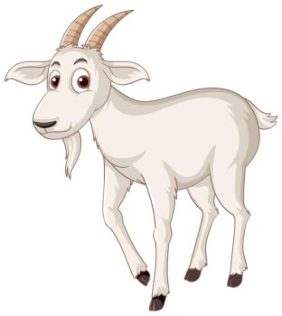 Free Vector | A white goat cartoon character