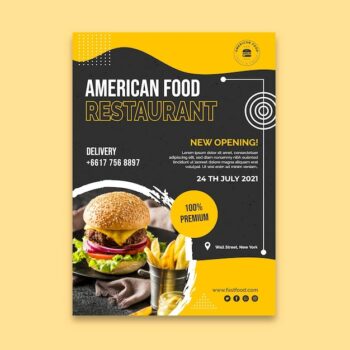Free Vector | American food restaurant poster template