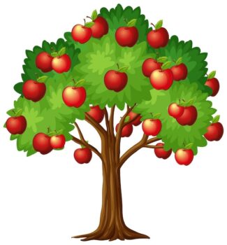 Free Vector | Apple tree isolated on white