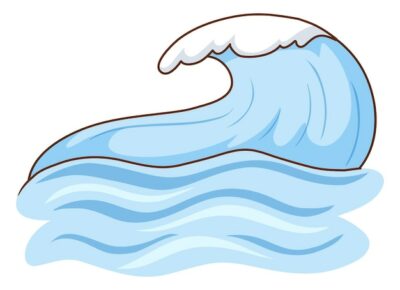 Free Vector | Big blue wave on white background