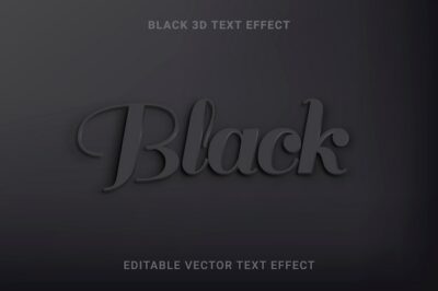 Free Vector | Black 3d editable vector text effect