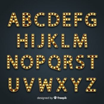 Free Vector | Bright sign alphabet in vintage style