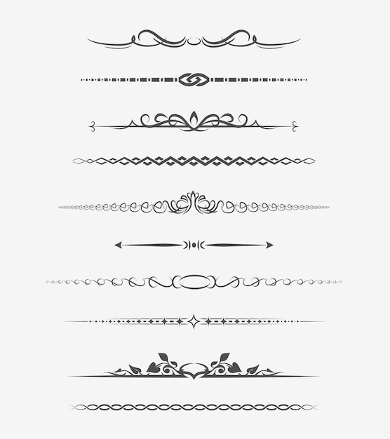 Free Vector | Calligraphic page dividers. retro decoration, book ornament, chapter and arrow.