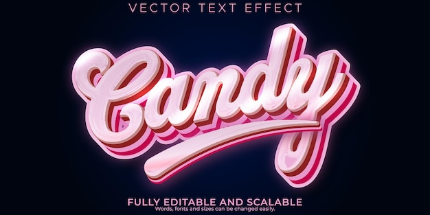Free Vector | Candy text effect editable pink and sweet text style