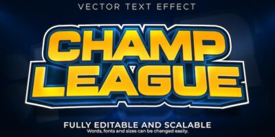 Free Vector | Champion sport text effect, editable basketball and football text style