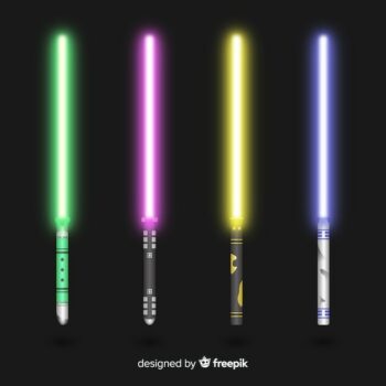 Free Vector | Colorful light sword collection