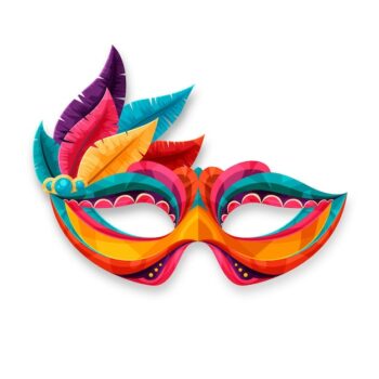 Free Vector | Colourful 2d venetian carnival mask isolated on white background