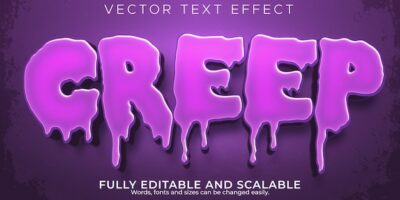 Free Vector | Creep text effect, editable horror and scary text style