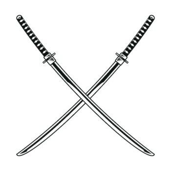 Free Vector | Crossed katana swords vector