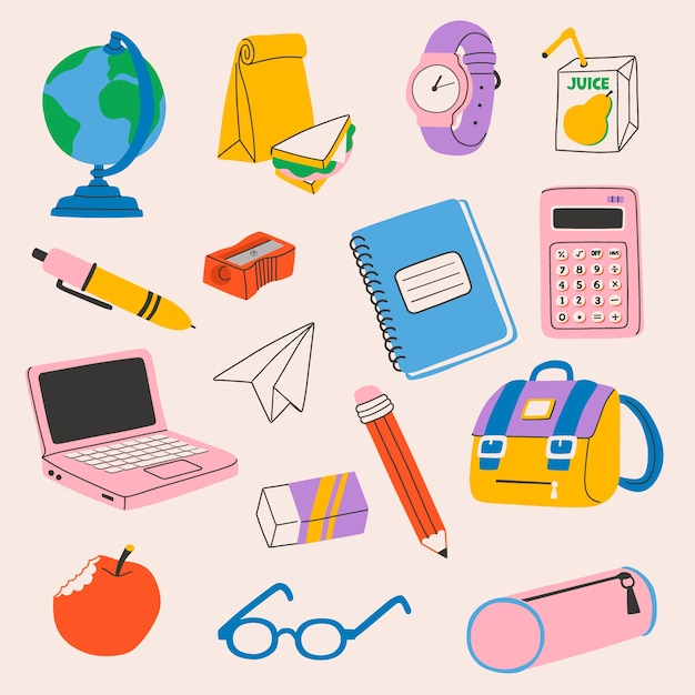 Free Vector | Flat back to school elements collection