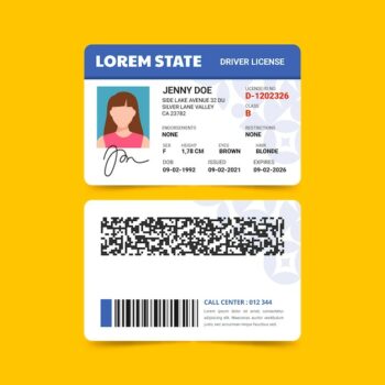 Free Vector | Flat design driving license template