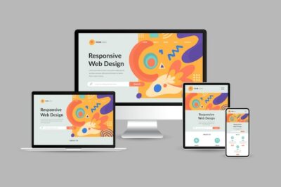 Free Vector | Flat design responsive website design