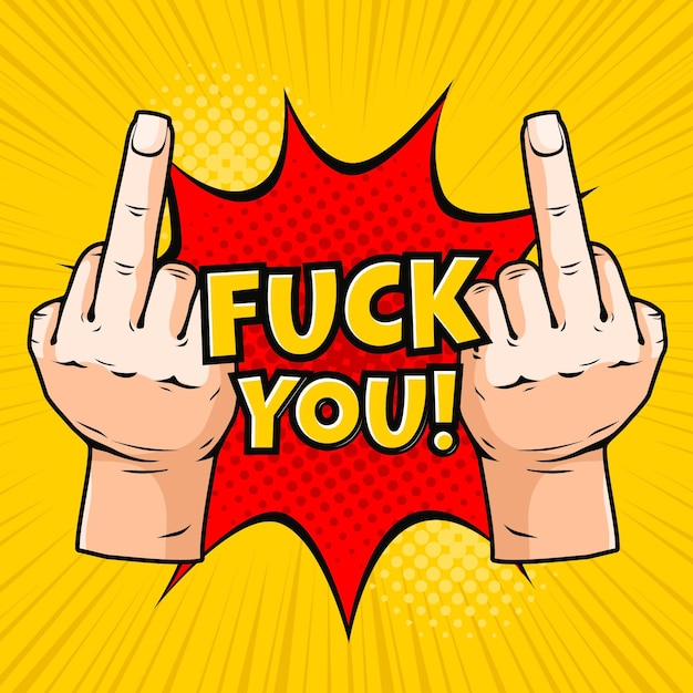 Free Vector | Fuck you symbol in comic style