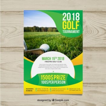 Free Vector | Golf tournament flyer in flat style
