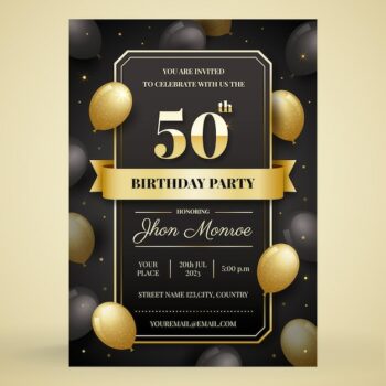 Free Vector | Gradient 50th birthday invitation
