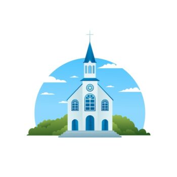 Free Vector | Gradient church building illustration