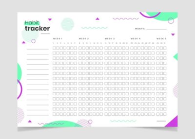 Free Vector | Habit tracker template