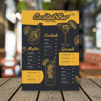 Free Vector | Hand drawn cocktail flyer template