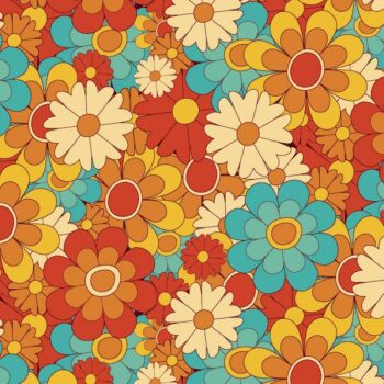 Free Vector | Hand drawn groovy floral pattern
