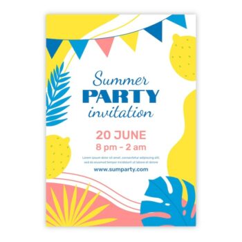 Free Vector | Hand drawn summer party invitation
