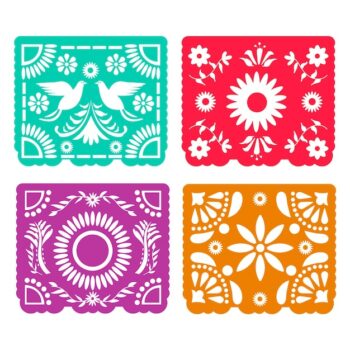 Free Vector | Mexican colorful bunting collection theme