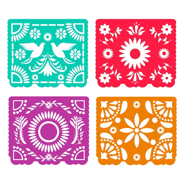 Free Vector | Mexican colorful bunting collection theme