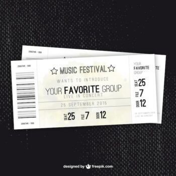 Free Vector | Music festival ticket