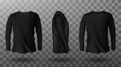 Free Vector | Realistic mockup of black long sleeve t-shirt