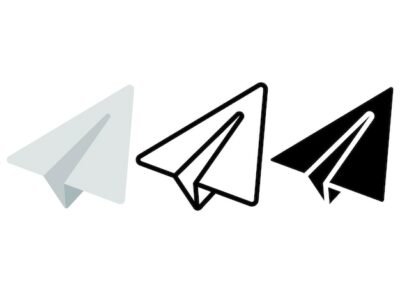 Free Vector | Send paper aiplane glyph flat outline