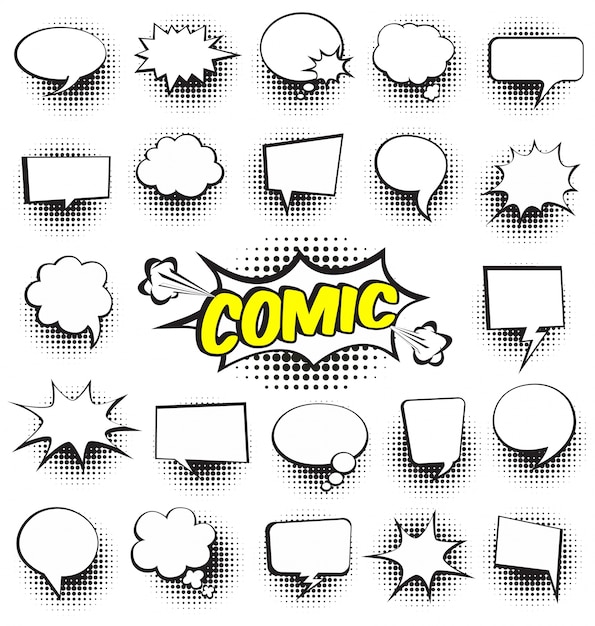 Free Vector | Set of comic speech bubbles