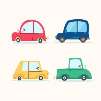 Free Vector | Several decorative vehicles in cartoon style