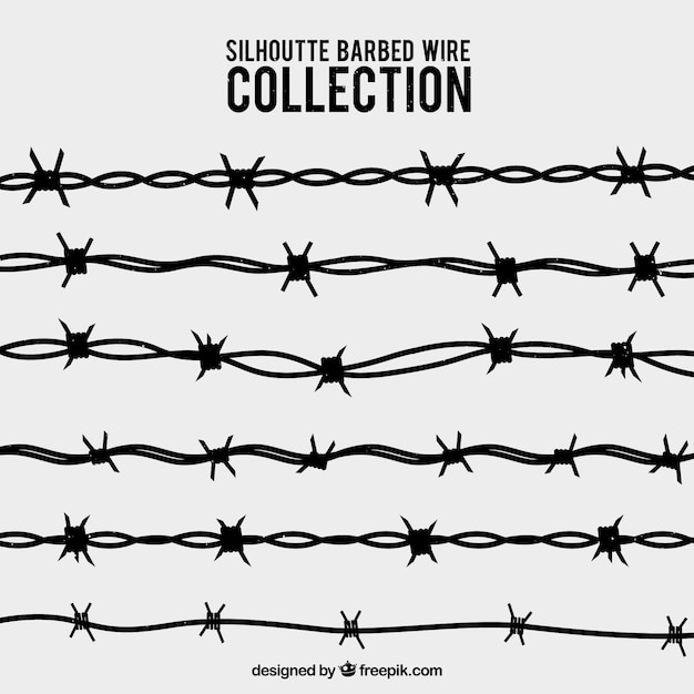 Free Vector | Silhouette barbed wire collection