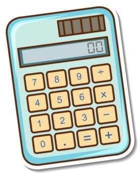 Free Vector | Sticker design with a calculator isolated