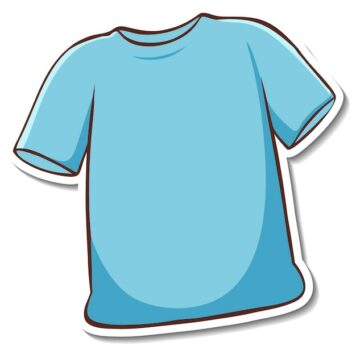 Free Vector | Sticker design with blue t-shirt isolated