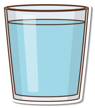Free Vector | Sticker glass of water on white background