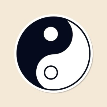 Free Vector | The yin and yang symbol sticker vector