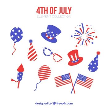 Free Vector | Usa independence day flat element collection