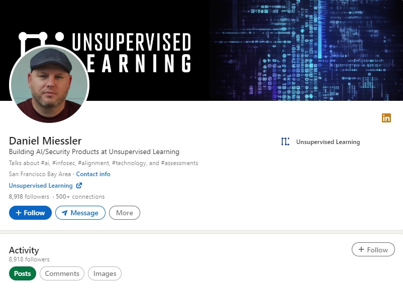 An image of Daniel Miessler LinkedIn profile