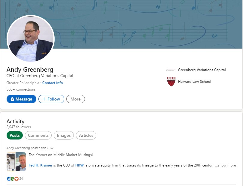 An image of Andy Greenberg LinkedIn profile