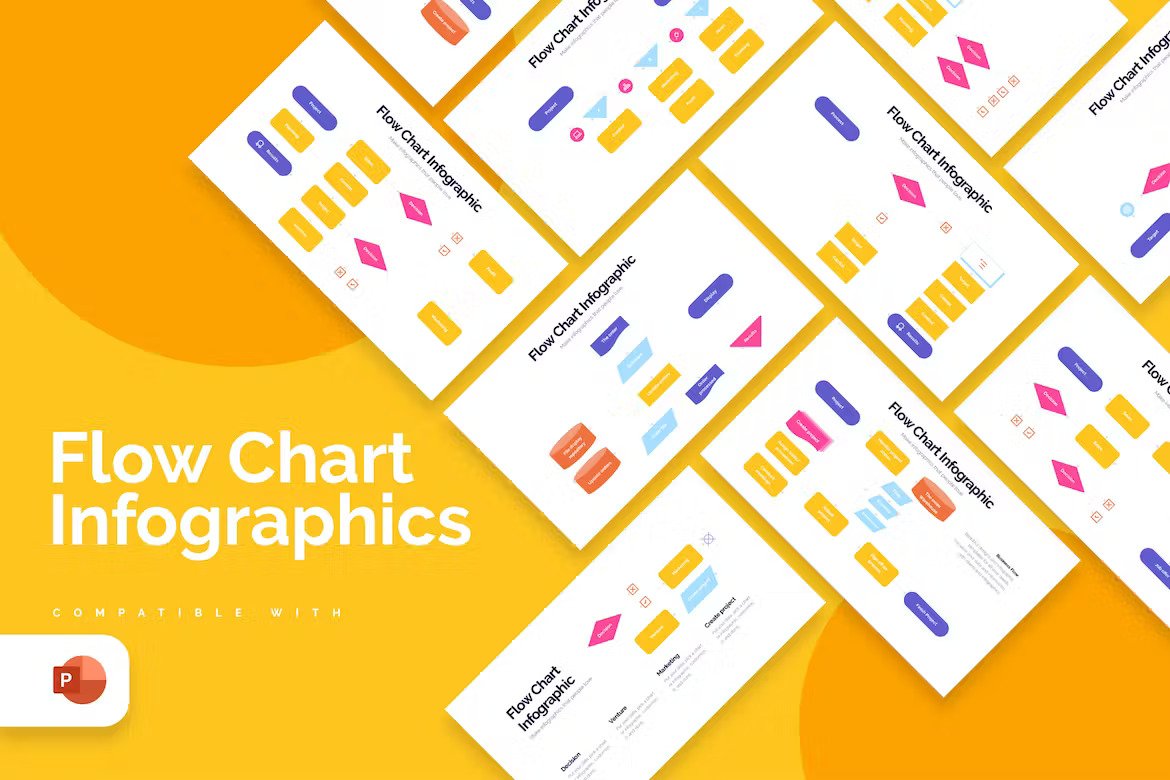 Business Flow Chart PowerPoint Infographics X4FQDK8 Template Free Download