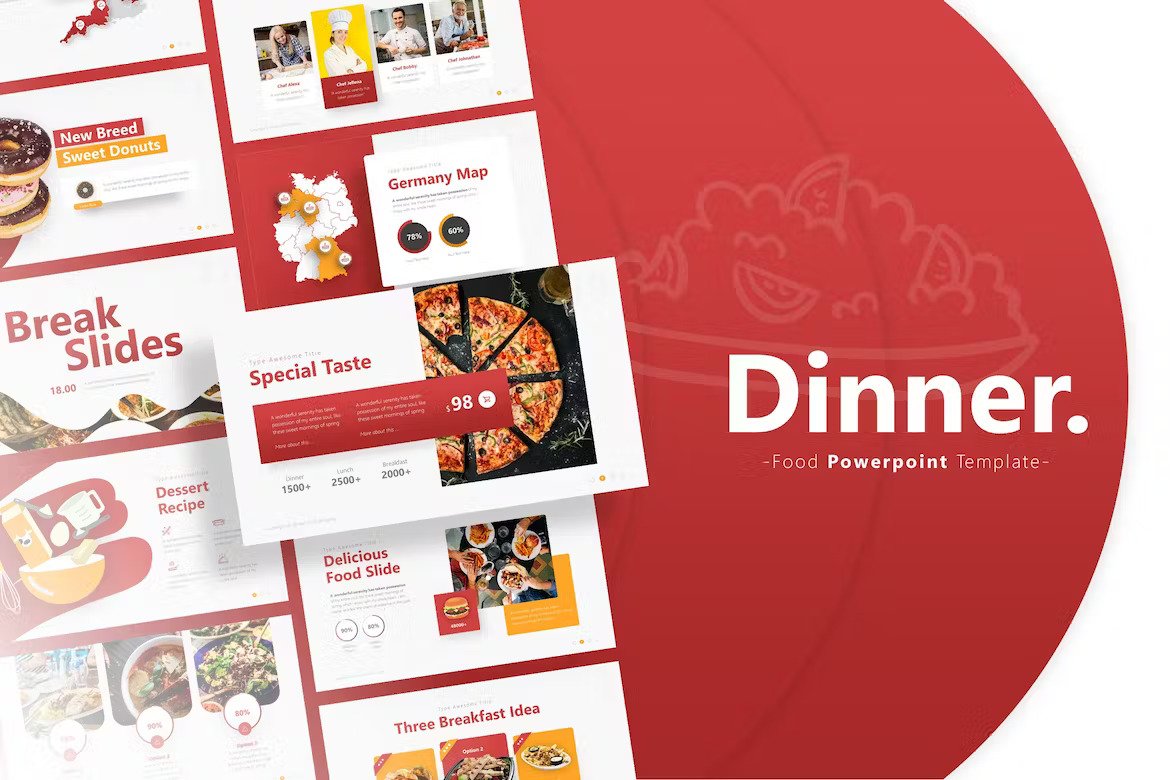 Dinner Food Powerpoint Template Template Free Download