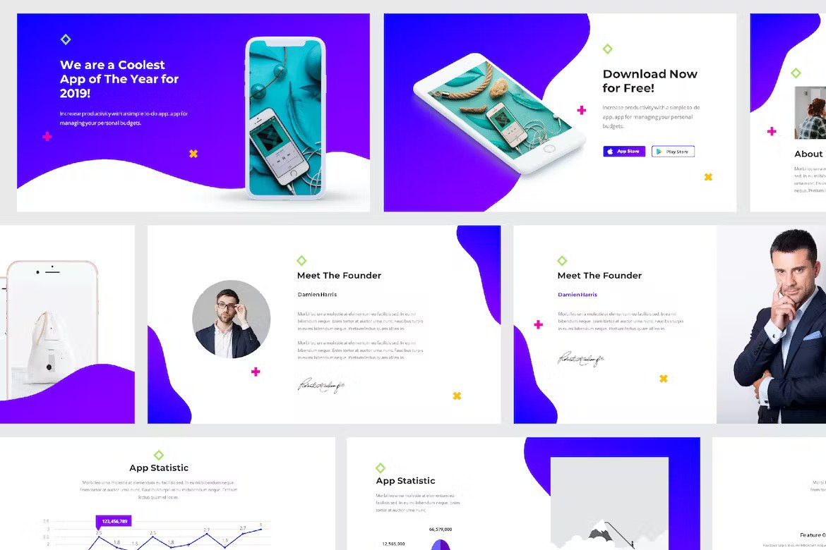 Devop Mobile App PowerPoint Template Template Free Download